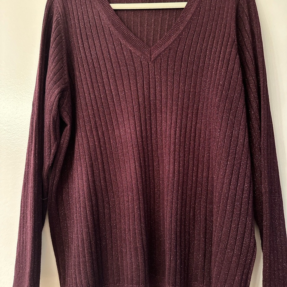 Tommy Hilfiger Deep Purple V-Neck Sweater
